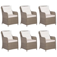 vidaXL 9 Piece Patio Dining Set Poly Rattan Brown