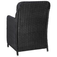 vidaXL 11 Piece Patio Dining Set Poly Rattan Black