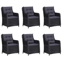 vidaXL 9 Piece Patio Dining Set Poly Rattan Black