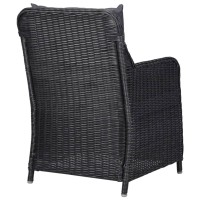 vidaXL 9 Piece Patio Dining Set Poly Rattan Black