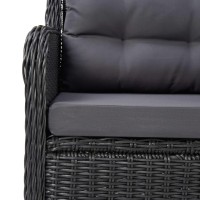 vidaXL 9 Piece Patio Dining Set Poly Rattan Black