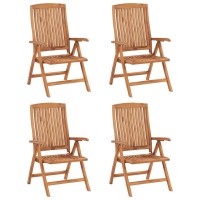 vidaXL 5 Piece Patio Dining Set Solid Teak Wood