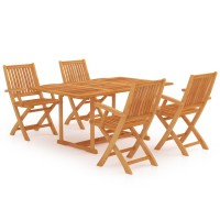 vidaXL 5 Piece Patio Dining Set Solid Teak Wood