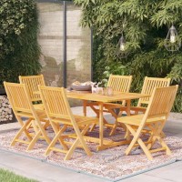 vidaXL 7 Piece Patio Dining Set Solid Teak Wood