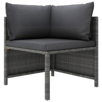 Vidaxl 5 Piece Patio Lounge Set With Cushions Poly Rattan Gray