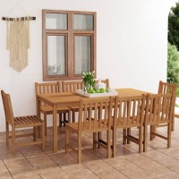 vidaXL 9 Piece Patio Dining Set Solid Teak Wood