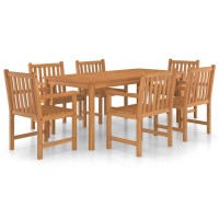 vidaXL 7 Piece Patio Dining Set Solid Teak Wood