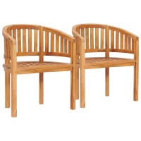 vidaXL 5 Piece Banana Patio Lounge Set Solid Teak Wood