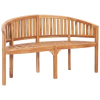 vidaXL 5 Piece Banana Patio Lounge Set Solid Teak Wood