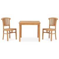 Vidaxl 3 Piece Patio Dining Set Solid Teak Wood