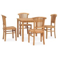 vidaXL 5 Piece Patio Dining Set Solid Teak Wood