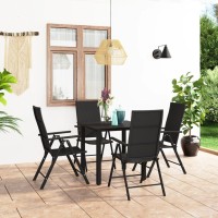 Vidaxl 5 Piece Patio Dining Set Black