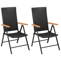 vidaXL 3 Piece Patio Dining Set Black and Brown