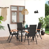 vidaXL 5 Piece Patio Dining Set Black and Brown