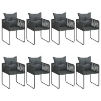 vidaXL 9 Piece Patio Dining Set PVC Rattan Black