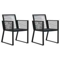 vidaXL 3 Piece Patio Dining Set PVC Rattan Black