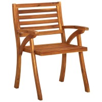 Vidaxl Patio Dining Chairs With Cushions 3 Pcs Solid Acacia Wood