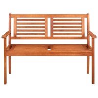 Vidaxl 2-Seater Patio Bench With Cushion 47.2 Solid Eucalyptus Wood