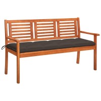 vidaXL 3-Seater Patio Bench with Cushion 59.1