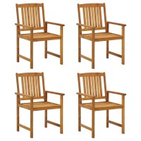 Vidaxl Patio Chairs With Cushions 4 Pcs Solid Acacia Wood