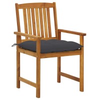 Vidaxl Patio Chairs With Cushions 2 Pcs Solid Acacia Wood