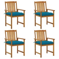 Vidaxl Patio Chairs With Cushions 4 Pcs Solid Acacia Wood