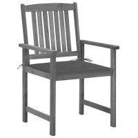 Vidaxl Patio Chairs With Cushions 2 Pcs Gray Solid Acacia Wood