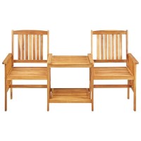 Vidaxl Patio Chairs With Tea Table And Cushions Solid Acacia Wood