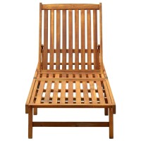 vidaXL Patio Sun Lounger with Cushion Solid Acacia Wood