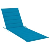 vidaXL Patio Sun Lounger with Cushion Gray Solid Wood Acacia