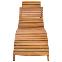 Vidaxl Patio Sun Lounger With Cushion Solid Acacia Wood