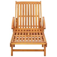 vidaXL Patio Sun Lounger with Cushion Solid Wood Acacia