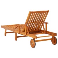 vidaXL Patio Sun Lounger with Cushion Solid Wood Acacia