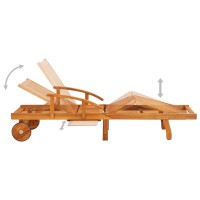 vidaXL Patio Sun Lounger with Cushion Solid Wood Acacia