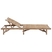 vidaXL Patio Sun Lounger with Cushion Bamboo