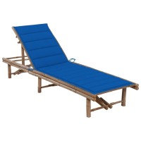 vidaXL Patio Sun Lounger with Cushion Bamboo