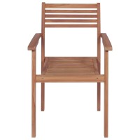 vidaXL Patio Chairs 2 pcs with Gray Cushions Solid Teak Wood