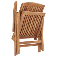 vidaXL Patio Chairs 2 pcs with Gray Cushions Solid Teak Wood