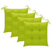 vidaXL Patio Chairs with Bright Green Cushions 3 pcs Solid Teak Wood