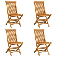 Vidaxl Patio Chairs With Anthracite Cushions 4 Pcs Solid Teak Wood