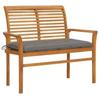 vidaXL Patio Bench with Gray Cushion 44.1