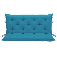 Vidaxl Swing Bench With Light Blue Cushion 47.2 Solid Wood Teak