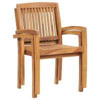 Vidaxl Patio Chairs 2 Pcs With Cream Cushions Solid Teak Wood