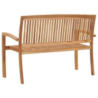 vidaXL Stacking Patio Bench with Cushion 50.6