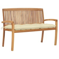 vidaXL Stacking Patio Bench with Cushion 50.6