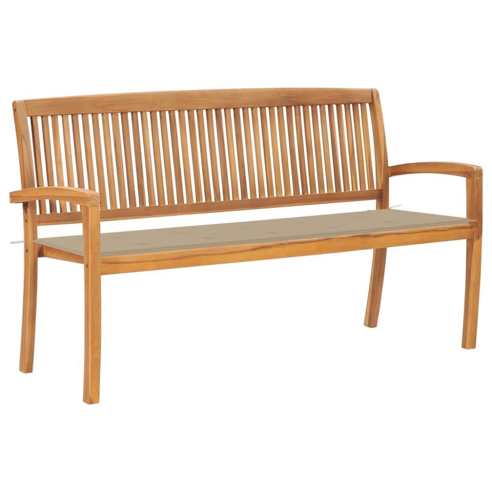 vidaXL Stacking Patio Bench with Cushion 62.6