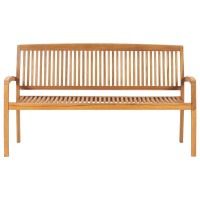 vidaXL Stacking Patio Bench with Cushion 62.6