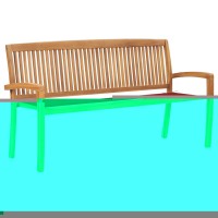 vidaXL Stacking Patio Bench with Cushion 62.6