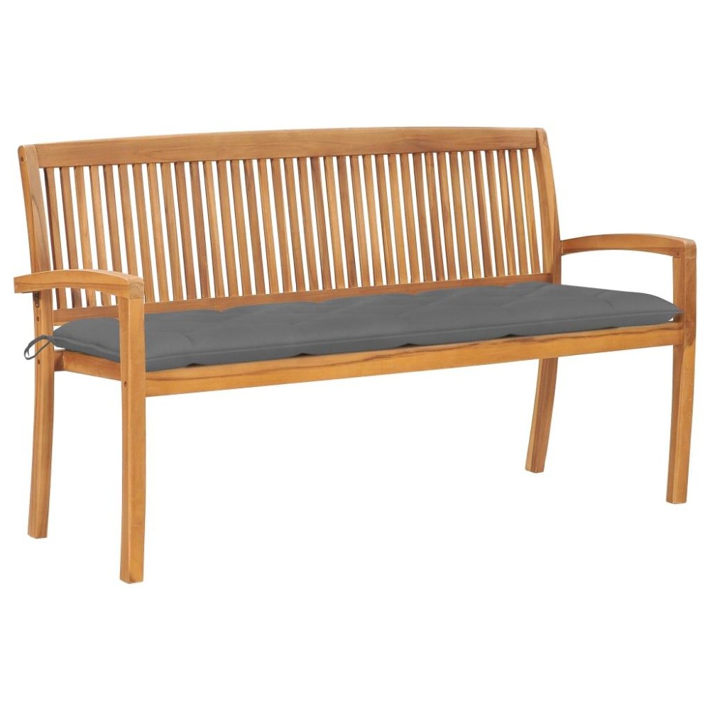 vidaXL Stacking Patio Bench with Cushion 62.6