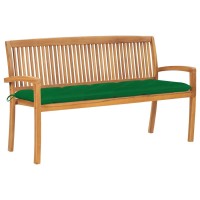 vidaXL Stacking Patio Bench with Cushion 62.6